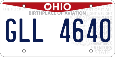 OH license plate GLL4640