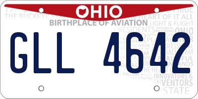OH license plate GLL4642