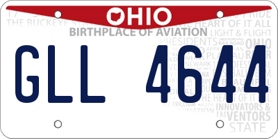 OH license plate GLL4644