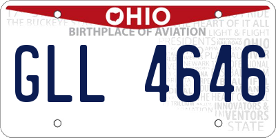 OH license plate GLL4646