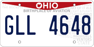 OH license plate GLL4648