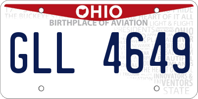 OH license plate GLL4649