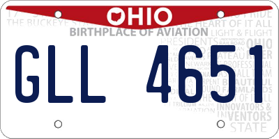 OH license plate GLL4651
