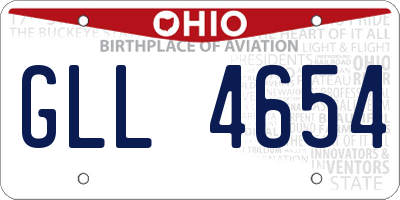OH license plate GLL4654