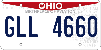 OH license plate GLL4660