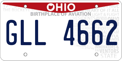 OH license plate GLL4662