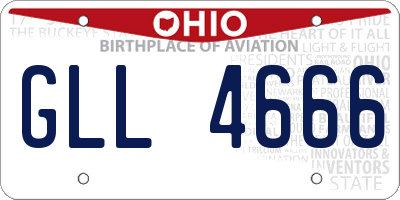 OH license plate GLL4666