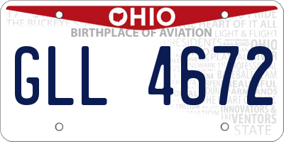 OH license plate GLL4672