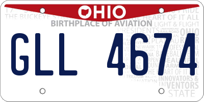 OH license plate GLL4674