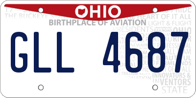 OH license plate GLL4687