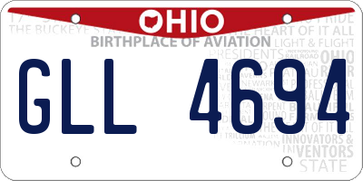 OH license plate GLL4694