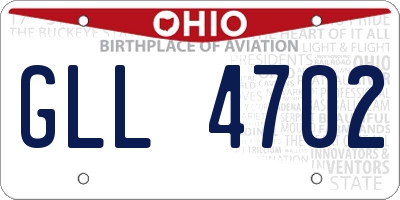 OH license plate GLL4702