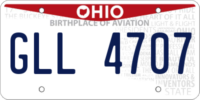 OH license plate GLL4707