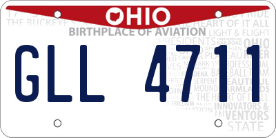 OH license plate GLL4711