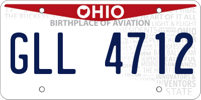 OH license plate GLL4712