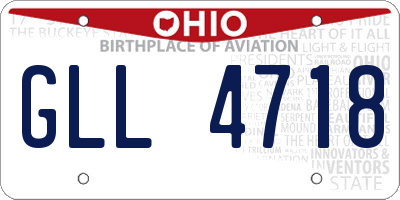 OH license plate GLL4718