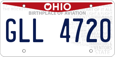 OH license plate GLL4720