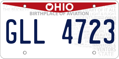 OH license plate GLL4723