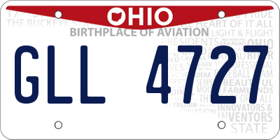 OH license plate GLL4727