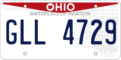 OH license plate GLL4729