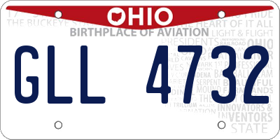 OH license plate GLL4732