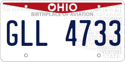 OH license plate GLL4733
