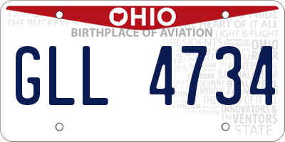 OH license plate GLL4734