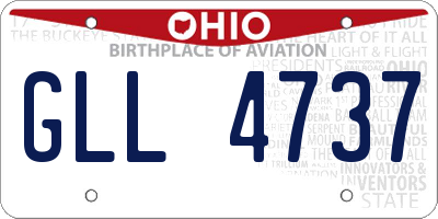 OH license plate GLL4737