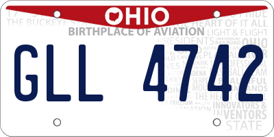OH license plate GLL4742