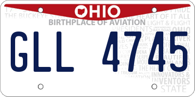 OH license plate GLL4745