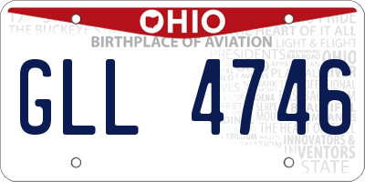 OH license plate GLL4746