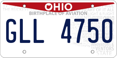 OH license plate GLL4750