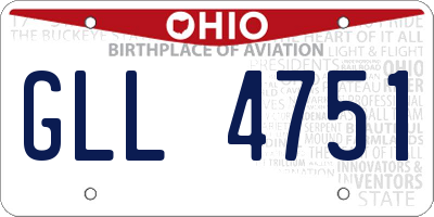 OH license plate GLL4751