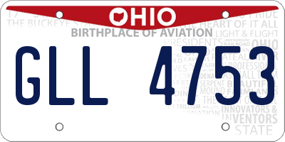 OH license plate GLL4753