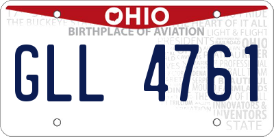 OH license plate GLL4761