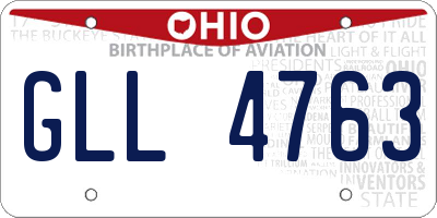 OH license plate GLL4763