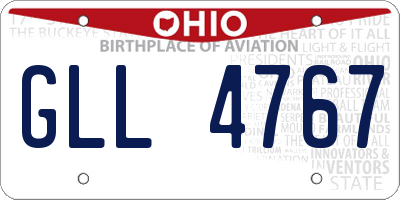 OH license plate GLL4767