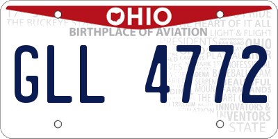 OH license plate GLL4772