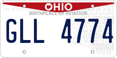 OH license plate GLL4774