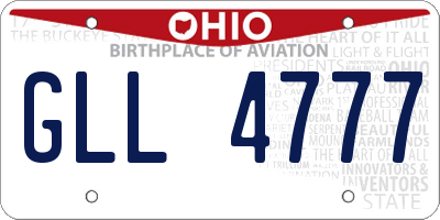 OH license plate GLL4777