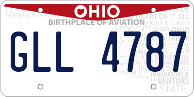 OH license plate GLL4787