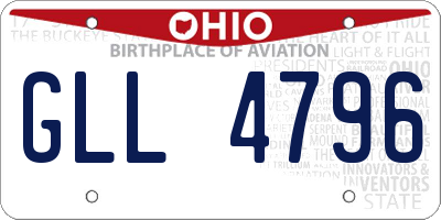OH license plate GLL4796