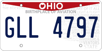 OH license plate GLL4797
