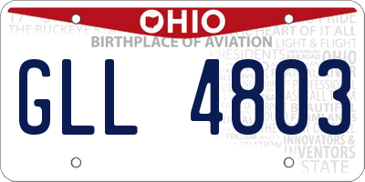 OH license plate GLL4803