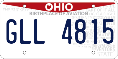 OH license plate GLL4815