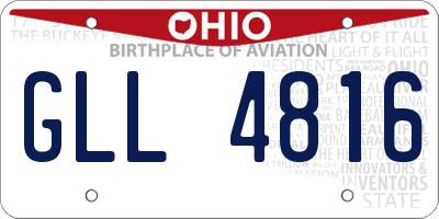 OH license plate GLL4816