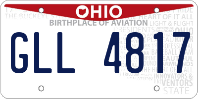 OH license plate GLL4817