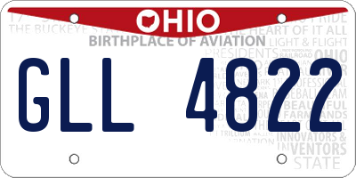 OH license plate GLL4822