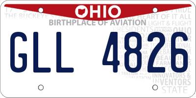 OH license plate GLL4826