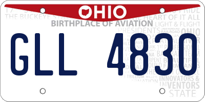 OH license plate GLL4830